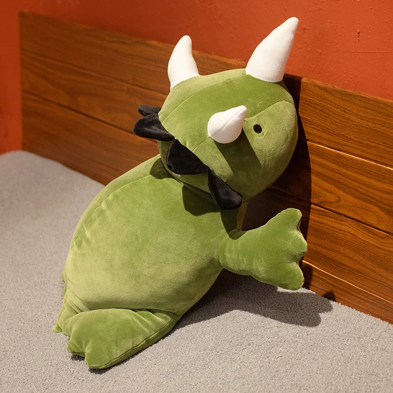 Cute Dinosaur Weighted Plush Toy Cartoon Game Character Pink Green Dinosaur Soft Stuffed Pillow for Kid Christmas Birthday Gift